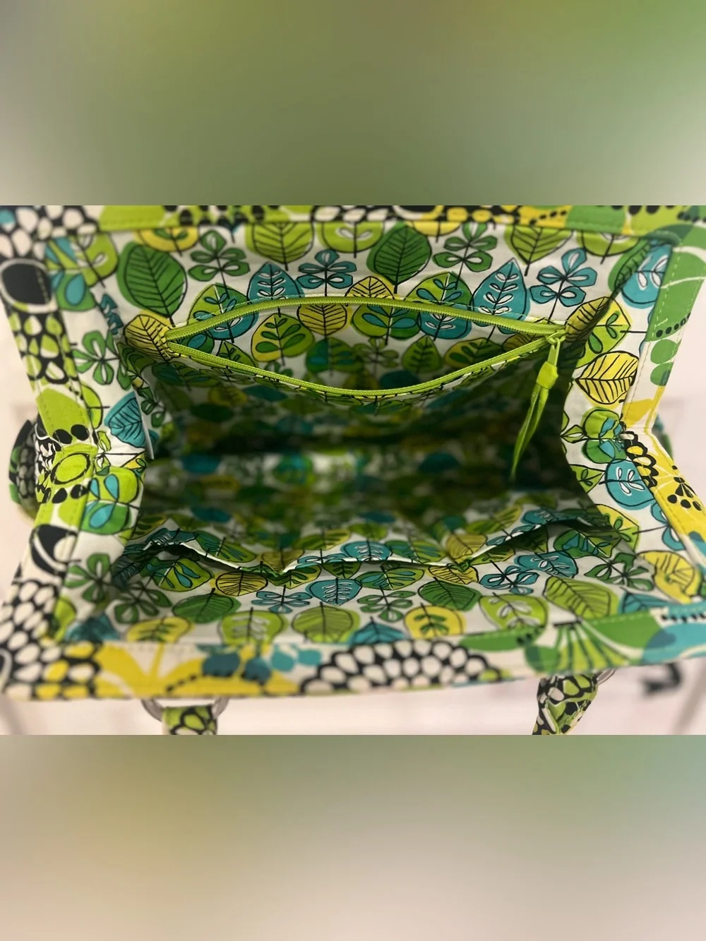Vera Bradley Green, Yellow and Teal Quilted Floral Tote